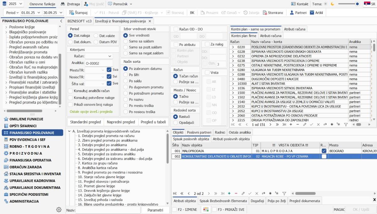 Biznisoft knjigovodstvo izveštaj